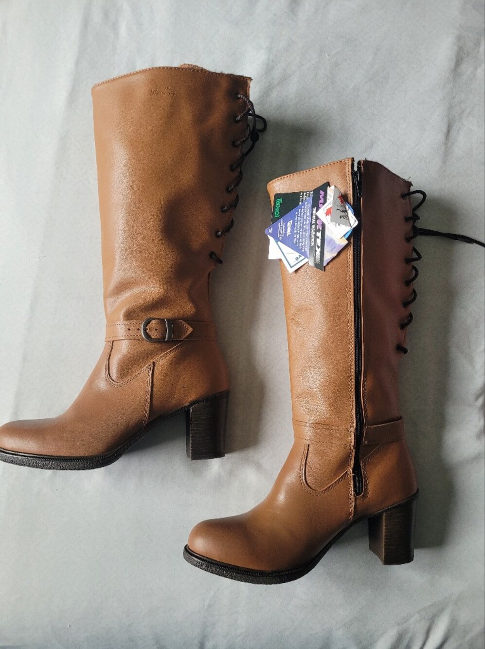 Martino Women's Tall Lace-Up Boots in Tan (New)